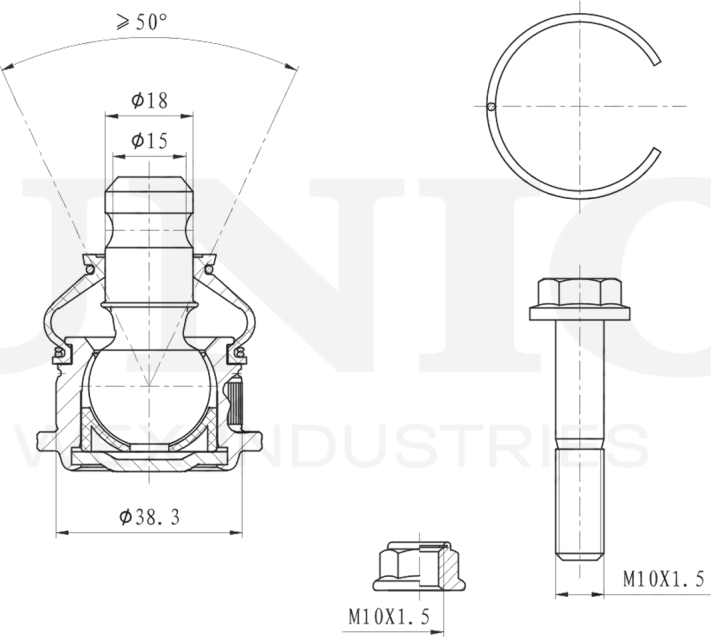 Опора шаровая (Unio). Артикул SSP-20012