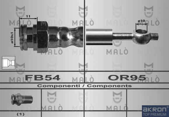 Тормозной шланг Malò задний левый для Hyundai Santa Fe I 2001-2006. Артикул 80501
