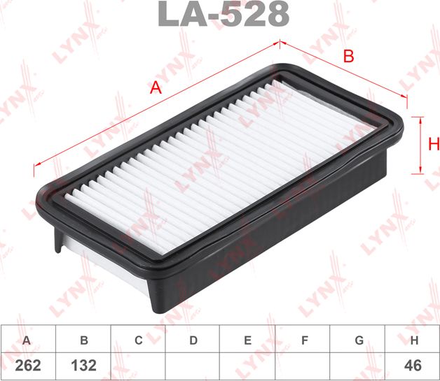 Воздушный фильтр LYNXauto. Артикул LA-528