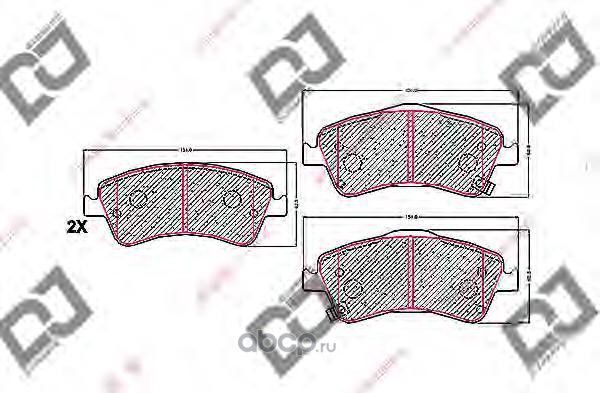 Колодки тормозные дисковые (DJ Parts). Артикул BP1642