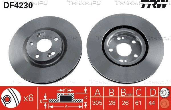 Тормозной диск TRW. Артикул DF4230