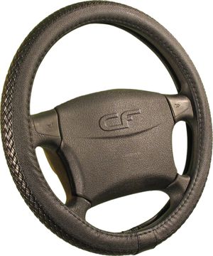 Оплётка на руль CarFashion Tress (размер M, искусственная кожа, цвет ЧЕРНЫЙ/ЧЕРНЫЙ). Артикул 31233
