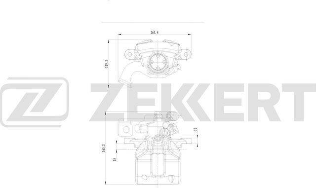 Тормозной суппорт Zekkert (алюминий) задний правый для Toyota Corolla E140, E150 2006-2014. Артикул BS-8335