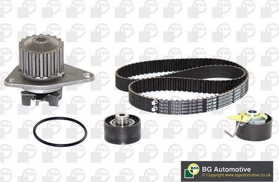 Помпа (водяной насос) с комплектом ремня ГРМ BGA. Артикул TB6703CPK
