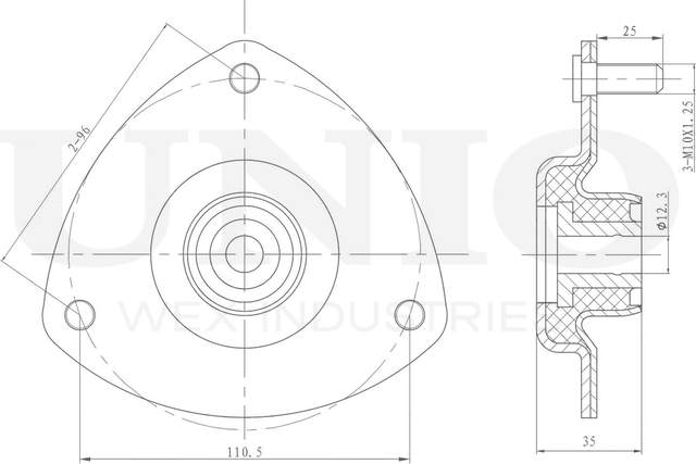 Опора амортизационной стойки (Unio). Артикул RMP-13089