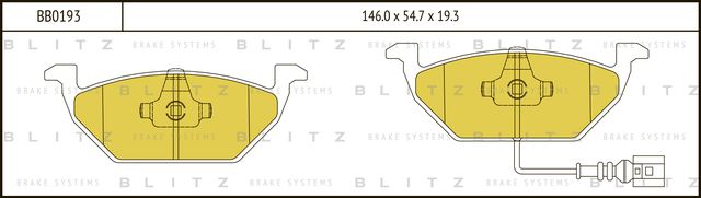 Колодки тормозные дисковые передние Audi A2 2000-, Skoda Fabia 2000 (Blitz). Артикул BB0193
