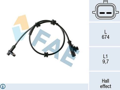 Датчик ABS FAE задний для Ford KA III 2016-2026. Артикул 78454