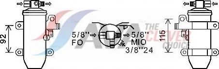 Осушитель кондиционера AVA (сталь) для Volvo  FE II 2012-2026. Артикул RED115
