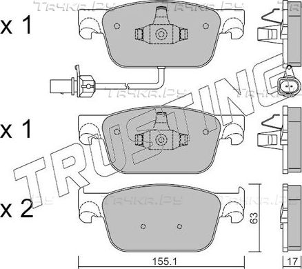 Тормозные колодки Trusting передние для Audi A4 V (B9) 2015-2026. Артикул 1125.0