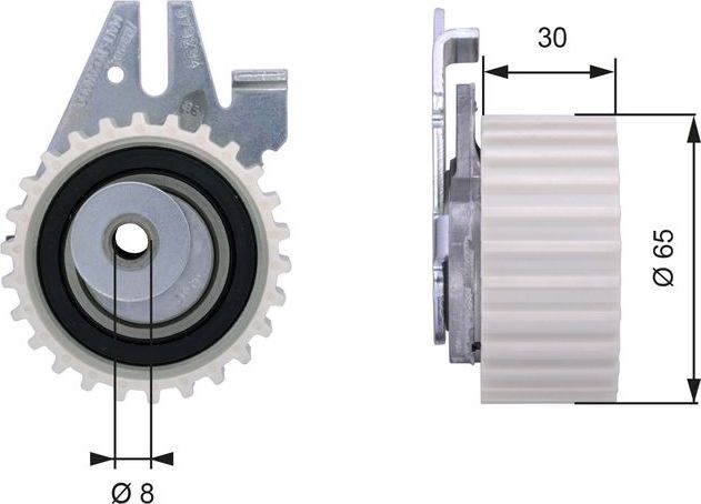 Натяжной ролик (натяжитель) ремня ГРМ Gates PowerGrip® для Fiat Marea 1996-2003. Артикул T43024