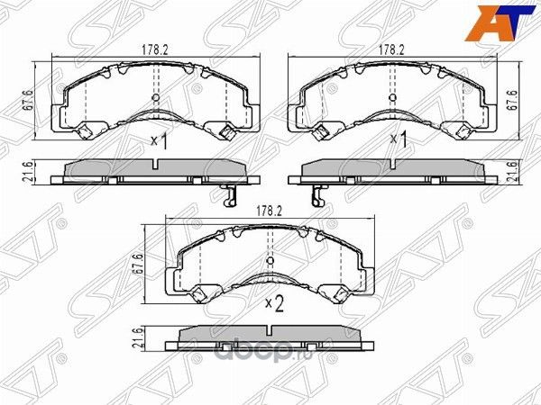 КОЛОДКИ ТОРМОЗНЫЕ FR MAZDA TITAN 04-,TOYOTA DYNA T (SAT). Артикул ST1K013323ZA