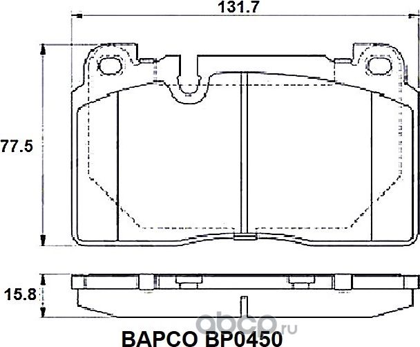 Колодки тормозные дисковые BP0450 передние, комплект, (Bapco) Bapco. Артикул BP0450