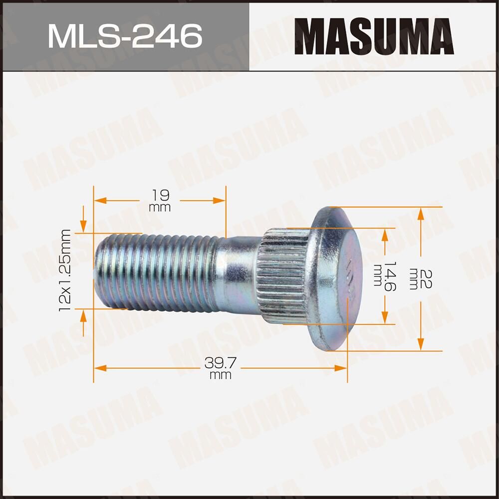 Шпилька MASUMA 12x1.25мм, L=39,7мм / Nissan Masuma. Артикул MLS246