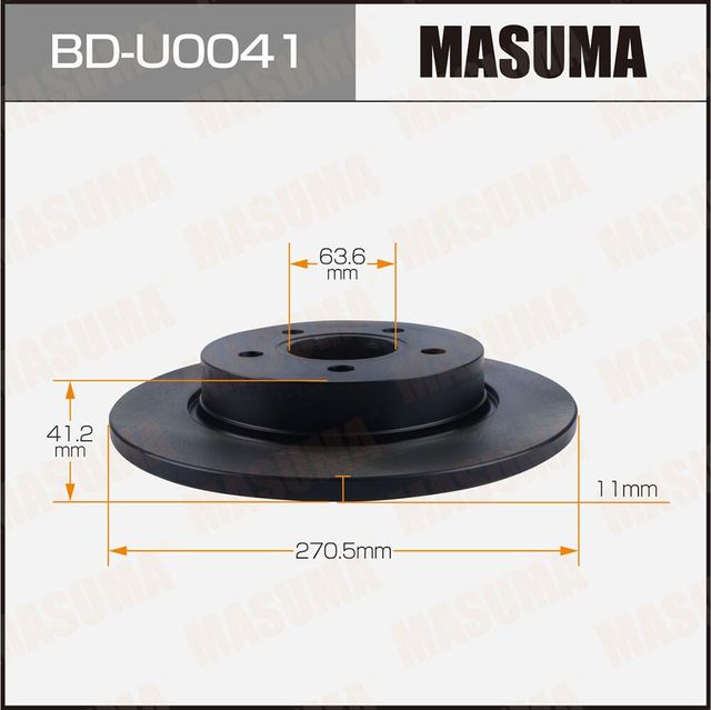Диск тормозной MASUMA, rear FORD FOCUS 11- [уп.2] Masuma. Артикул BDU0041