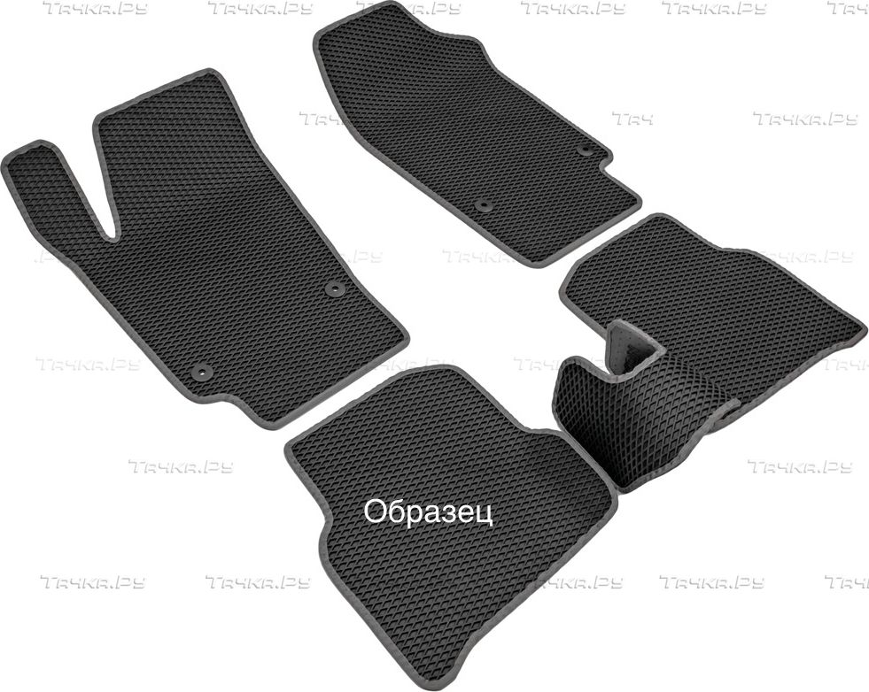 Коврики Rezkon EVA для салона Nissan Almera Classic I 2006-2013 Серый кант. Артикул 9025005102