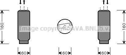 Осушитель кондиционера AVA для Lexus LS II 1994-2000. Артикул TOD024