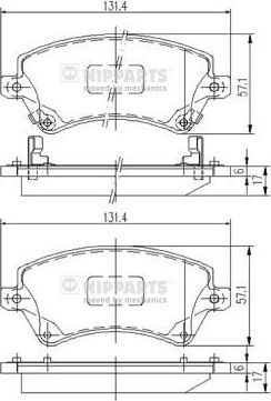 Тормозные колодки Nipparts. Артикул J3602101