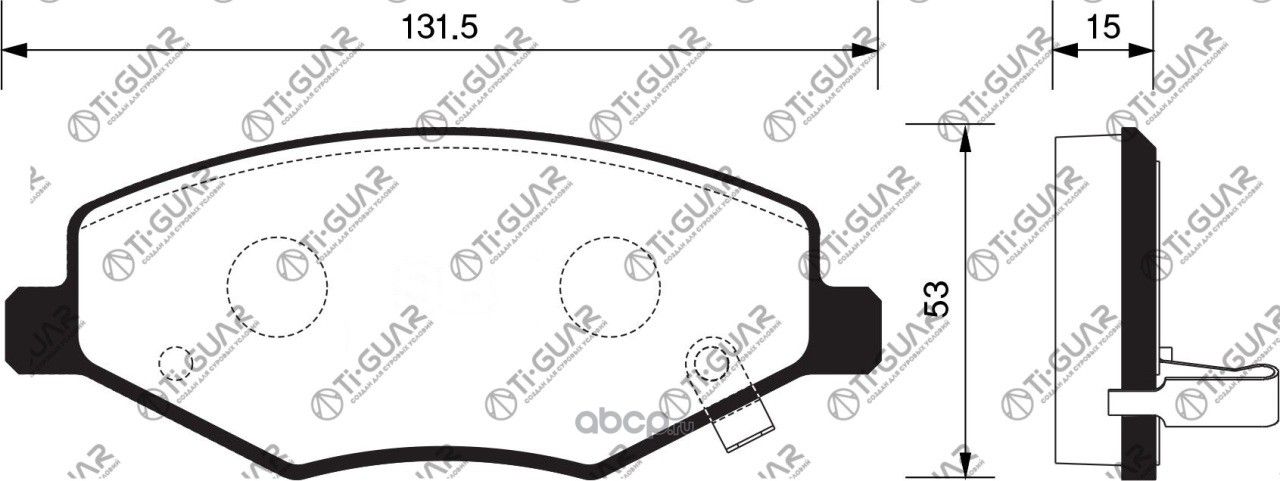 Тормозные колодки 05030503 (TI-Guar). Артикул TG0503