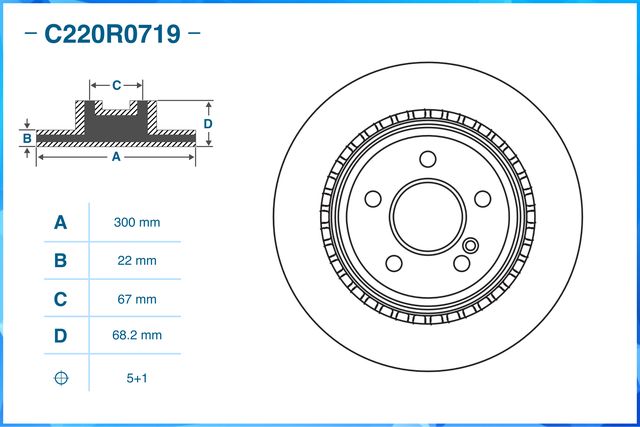 Диск тормозной задний (Cworks). Артикул C220R0719