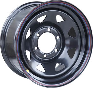 Колёсный диск OFF-ROAD Wheels усиленный стальной черный 6x139,7 8xR16 d110 ET+10 (треуг. мелк.) для Toyota Hilux VII 2.5D, 3.0D 2005-2015. Артикул 1680-63910BL+10A17
