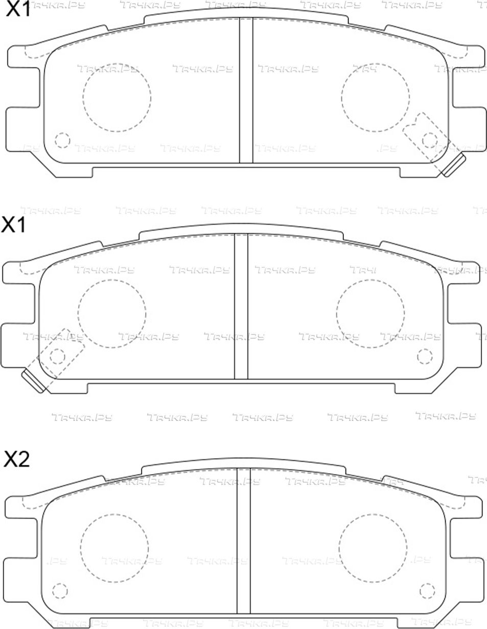 Тормозные колодки NiBK задние для Subaru Legacy II 1994-1999. Артикул PN7249