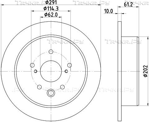 Тормозной диск Nisshinbo задний для Lexus IS III 2013-2026. Артикул ND1010K