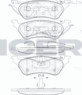 Тормозные колодки Icer задние для Chrysler Voyager IV 2000-2008. Артикул 181564