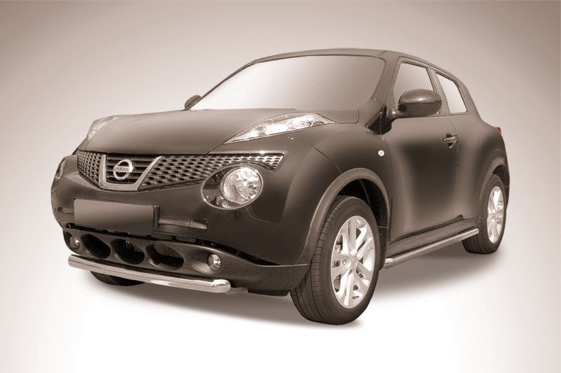 Защита Slitkoff переднего бампера d57 короткая для Nissan Juke 4WD 2010-2019. Артикул NJ4WD-002