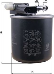 Топливный фильтр Mahle-Knecht. Артикул KL 911