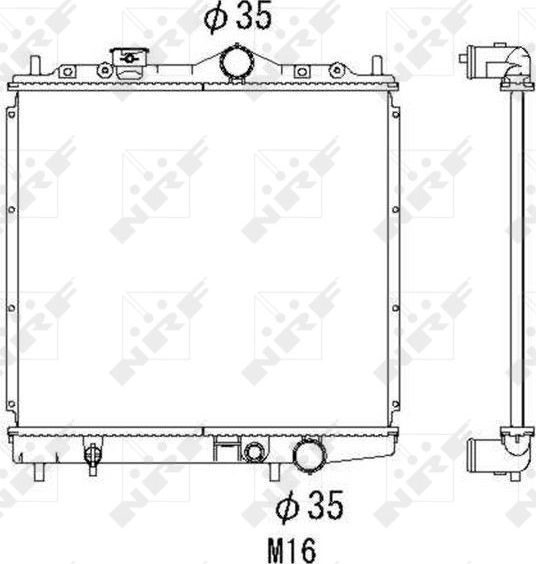Радиатор охлаждения двигателя NRF (алюминий). Артикул 506557