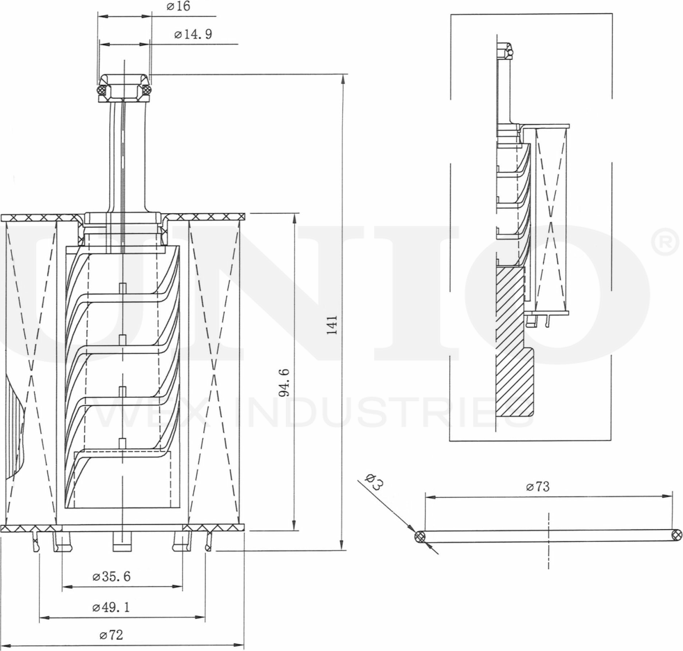 Фильтр масляный (Unio). Артикул FLT-20057