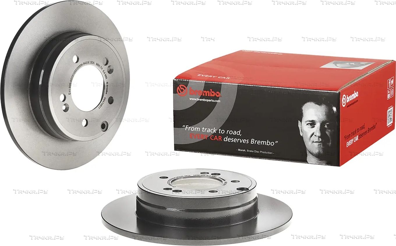 Тормозной диск Brembo UV Coated задний для Hyundai Sonata VI (YF) 2009-2010. Артикул 08.A708.11