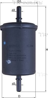 Топливный фильтр Mahle для Citroen C2 2003-2012. Артикул KL 248