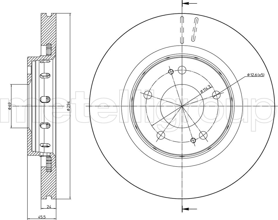 Тормозной диск Metelli. Артикул 23-0939C