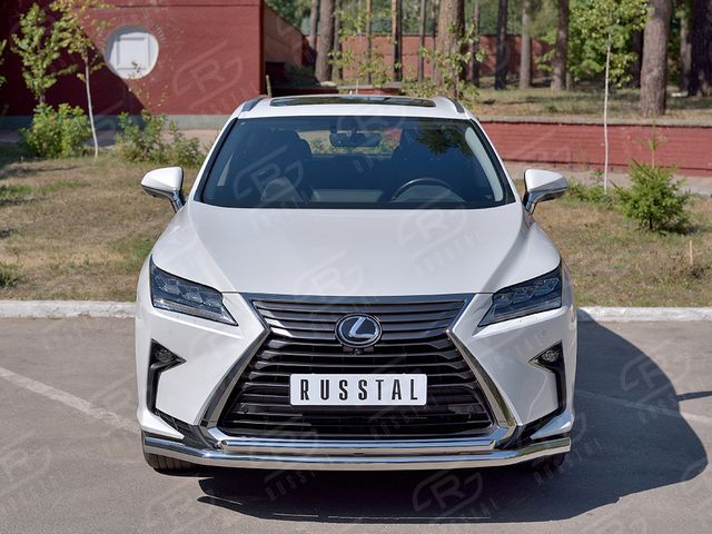 Защита RusStal переднего бампера d63 секция-d42 дуга для Lexus RX 350L (кроме F-Sport) 2018-2026. Артикул LRX3Z-003217