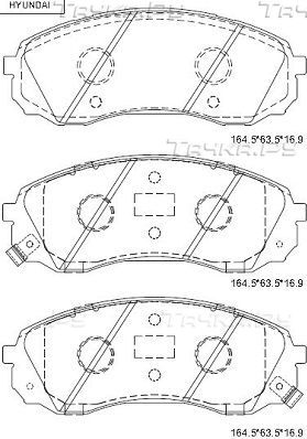Тормозные колодки Asimco передние для Kia Carnival II 2006-2014. Артикул KD9756