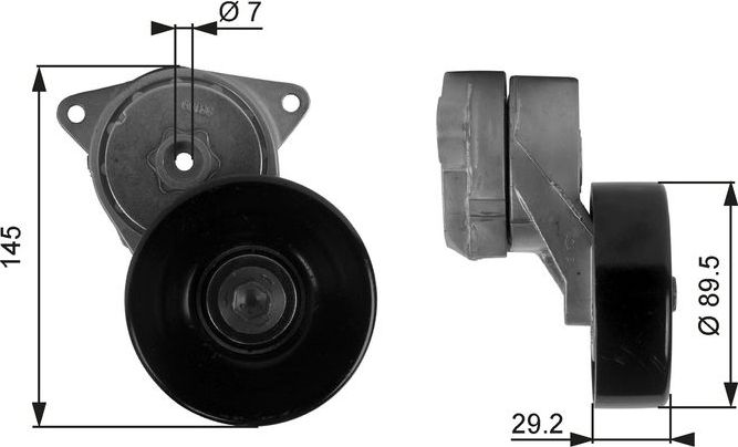 Натяжной ролик (натяжитель) приводного клинового зубчатого ремня Gates DriveAlign®. Артикул T38169