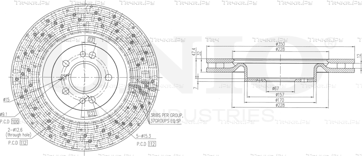 Диск тормозной (Unio). Артикул BRD-20513