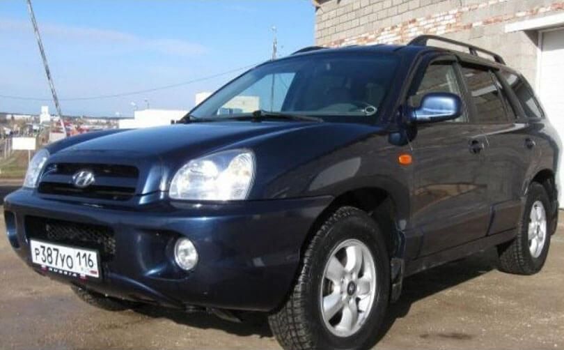 Дефлекторы Cobra Tuning для окон Hyundai Santa Fe II Classic (сборка ТАГАЗ) 2006-2012. Артикул H21200