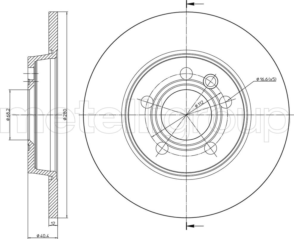Тормозной диск Metelli. Артикул 23-0657