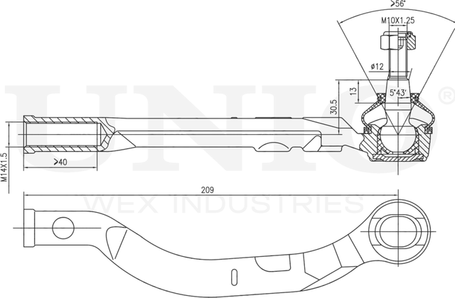 Наконечник рулевой тяги (Unio). Артикул SSP-10134