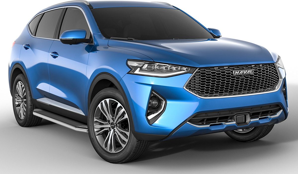 Пороги алюминиевые Rival Premium для Haval F7x 2019-2026. Артикул A180ALP.9403.1