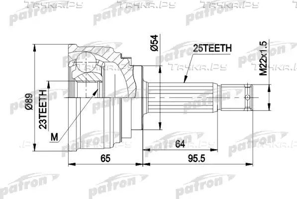 Шрус наружный (граната) Patron. Артикул PCV1148