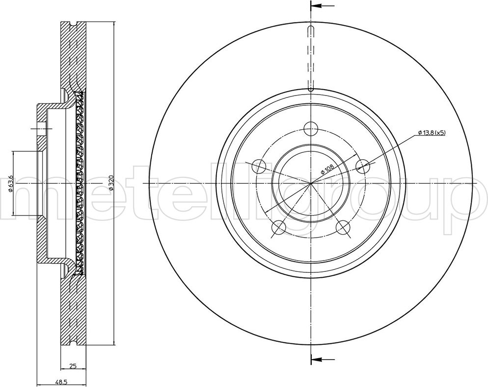 Тормозной диск Metelli. Артикул 23-0892C
