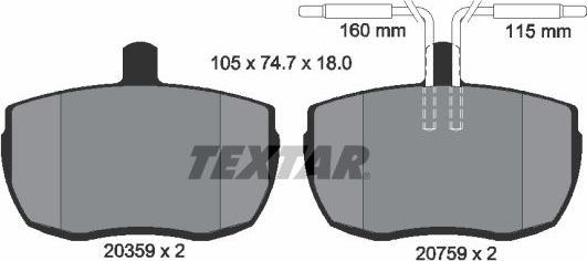 Тормозные колодки Textar. Артикул 2035907