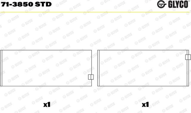 Вкладыши шатунные Glyco для Mercedes-Benz Vario 1996-2013. Артикул 71-3850 STD
