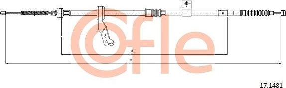 Трос ручника (тросик ручного тормоза) Cofle. Артикул 17.1481