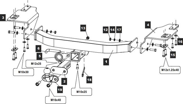 Фаркоп Baltex для Toyota Land Cruiser Prado 150 (вкл. TRJ150L-GKPEK с двигателем 2TR-FE) 2009-2026 с нержавеющей накладкой. Быстросъемный крюк. Артикул 24925238