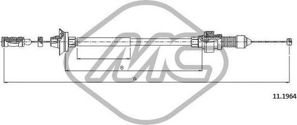 Трос газа Metalcaucho. Артикул 80900