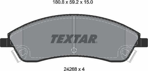Тормозные колодки Textar Q+ передние для Cadillac STS I 2004-2007. Артикул 2426801